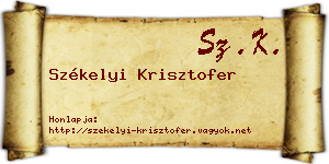 Székelyi Krisztofer névjegykártya